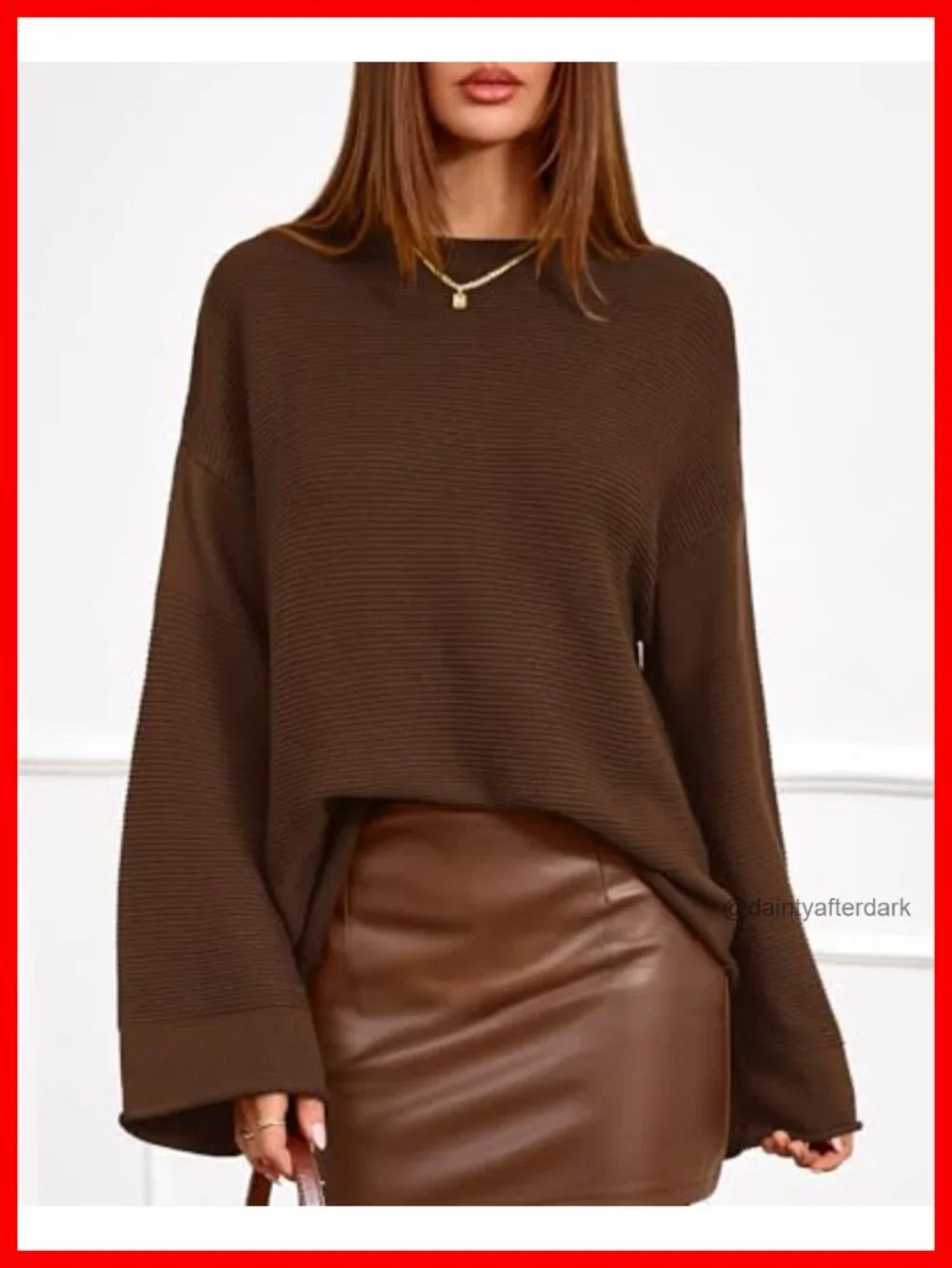 Oversized Chunky Ribbed Knit Sweater Women Crewneck Long Sleeve - Picture 3 of 6